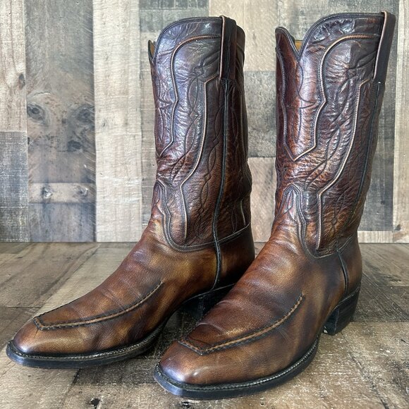 Lucchese San Antonio 2265 Vintage Western Cowboy Boots Mens 10.5 EE - Picture 1 of 12